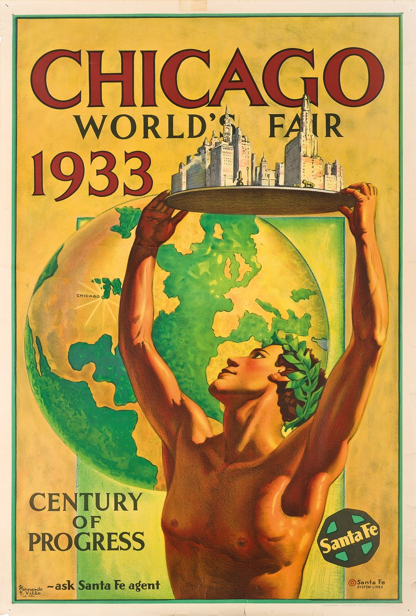 Cartaz anunciando a Feira Mundial de 1933 em Chicagofinlandês tekijältä Hernando Villa