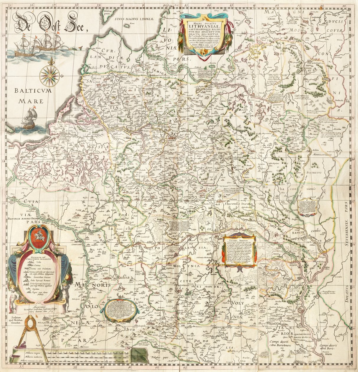 Magni Ducatus Lithuaniae Caeterarumque Regionum Illi Adjacentium tekijältä Hessel Gerritsz, Willem Janszoon