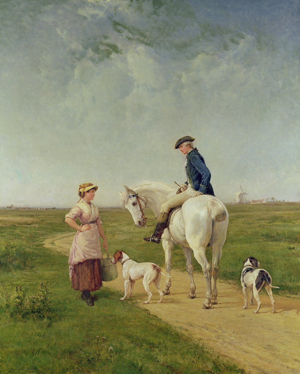 Maitotar puhumassa Cavalierin kanssa tekijältä Heywood Hardy