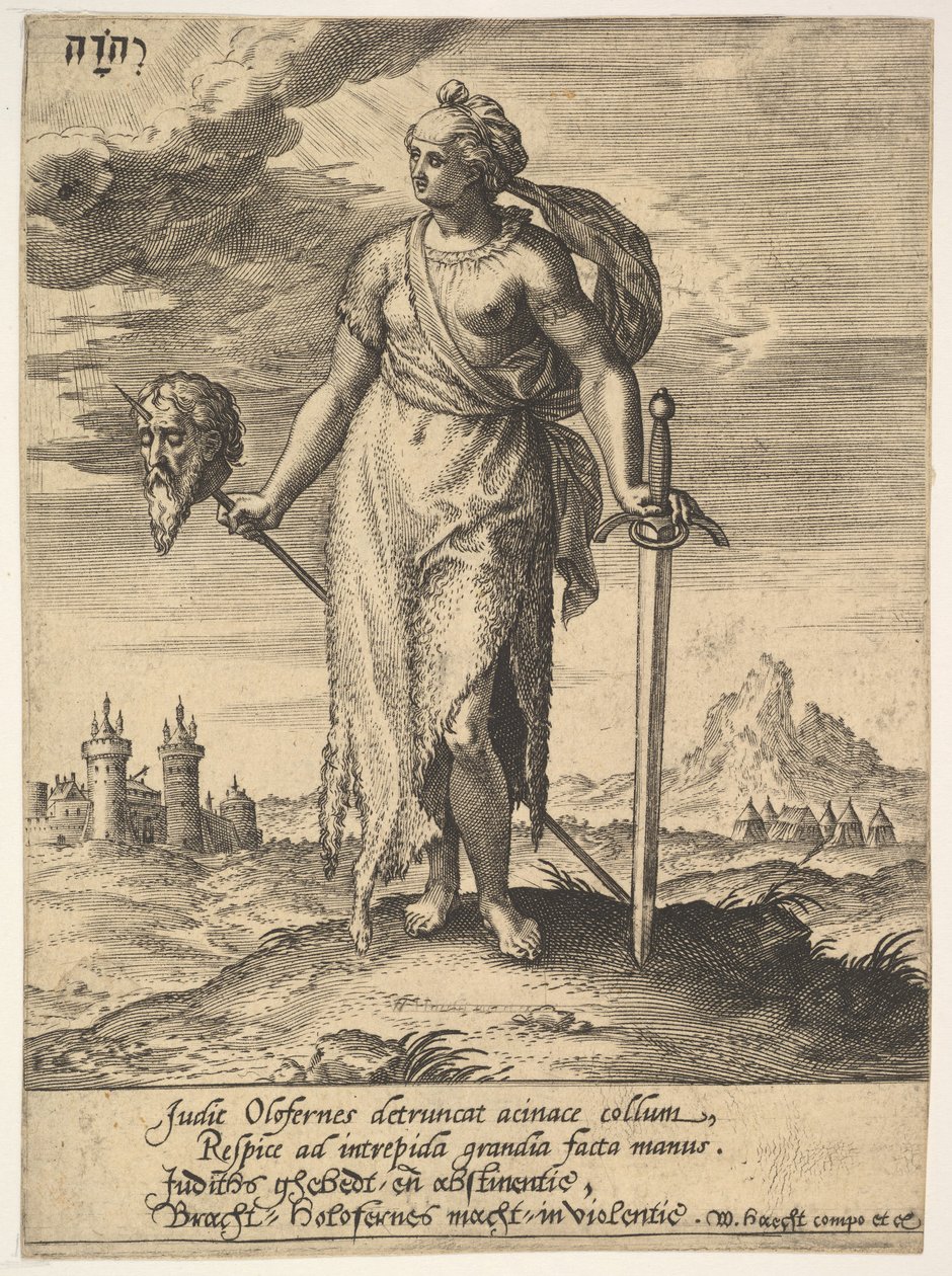 Judith, Willem van Haechtista, Tyrannorum proemia, 1578, 1578. tekijältä Hieronymous Wierix