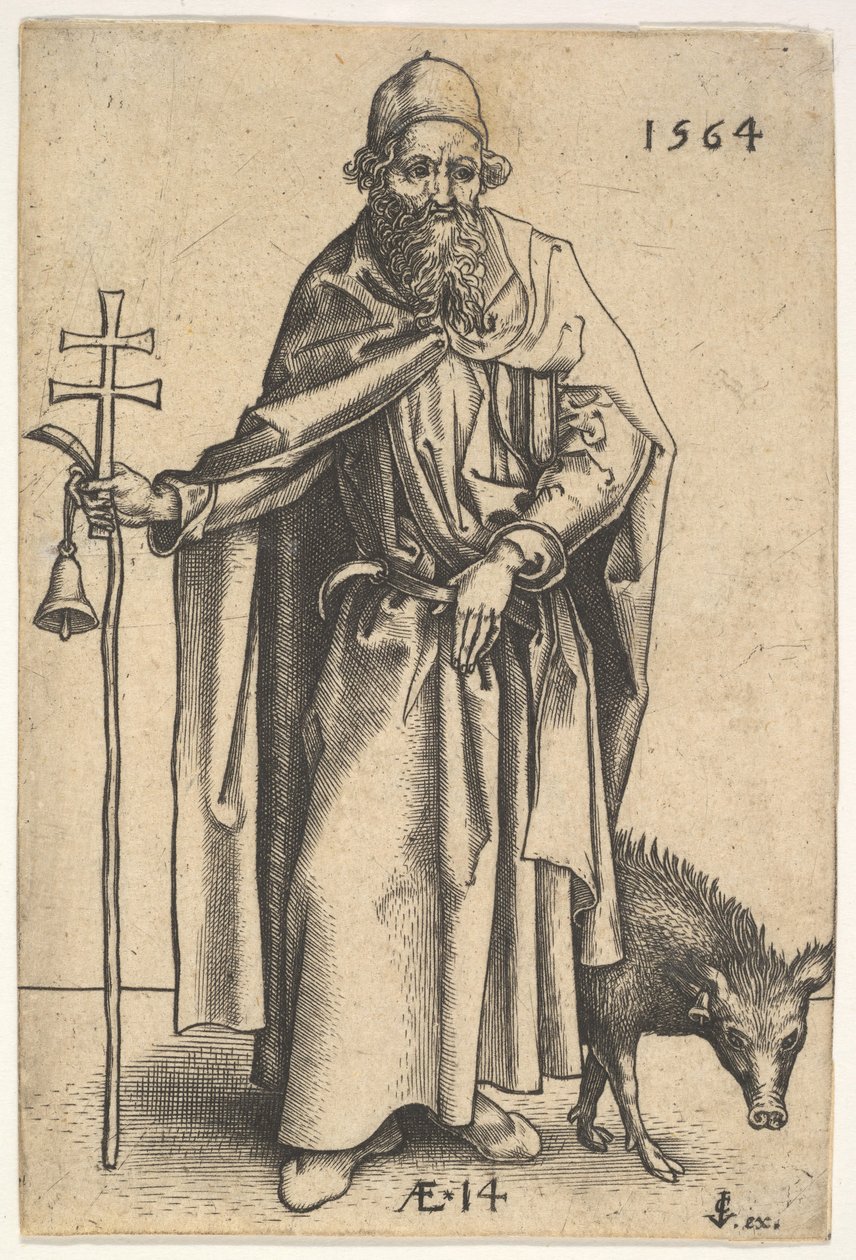 Pyhä Antonius, 1564 tekijältä Hieronymous Wierix