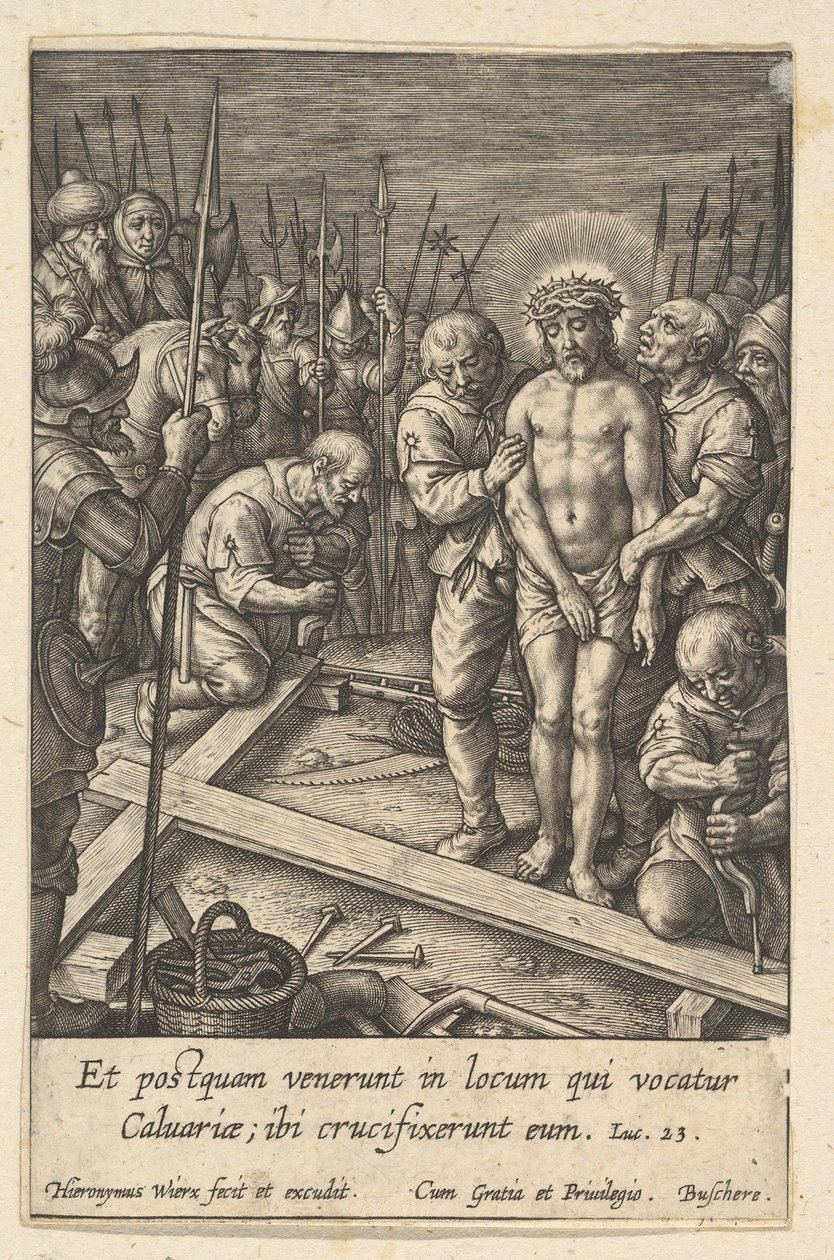 Ristin valmistelu ennen vuotta 1619. tekijältä Hieronymous Wierix