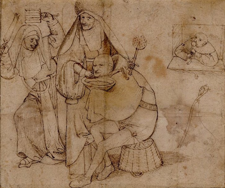 Koominen parturi -kohtaus tekijältä Hieronymus Bosch