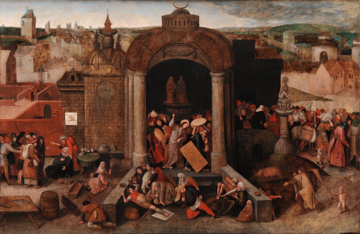 Kristus ajaa kauppiaat temppelistä tekijältä Hieronymus Bosch