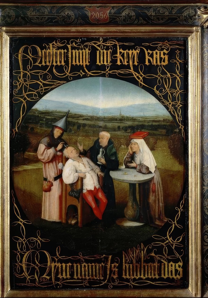 Das Steinschneiden tekijältä Hieronymus Bosch