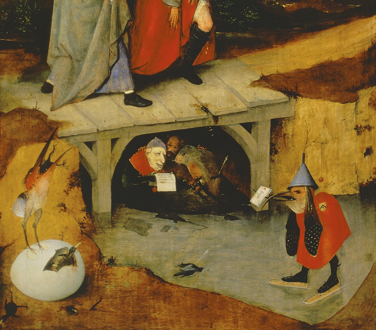 Yksityiskohta Temptation of St. Anthony -elokuvan keskuspaneelista (yksityiskohta 44162) tekijältä Hieronymus Bosch