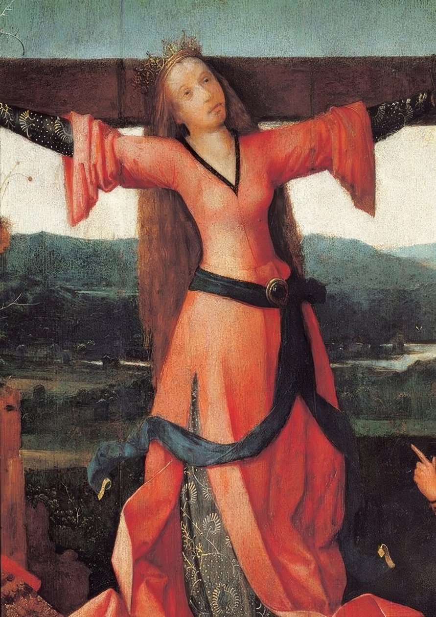 Die Kreuzigung der Heiligen Julia (oder Liberata) tekijältä Hieronymus Bosch