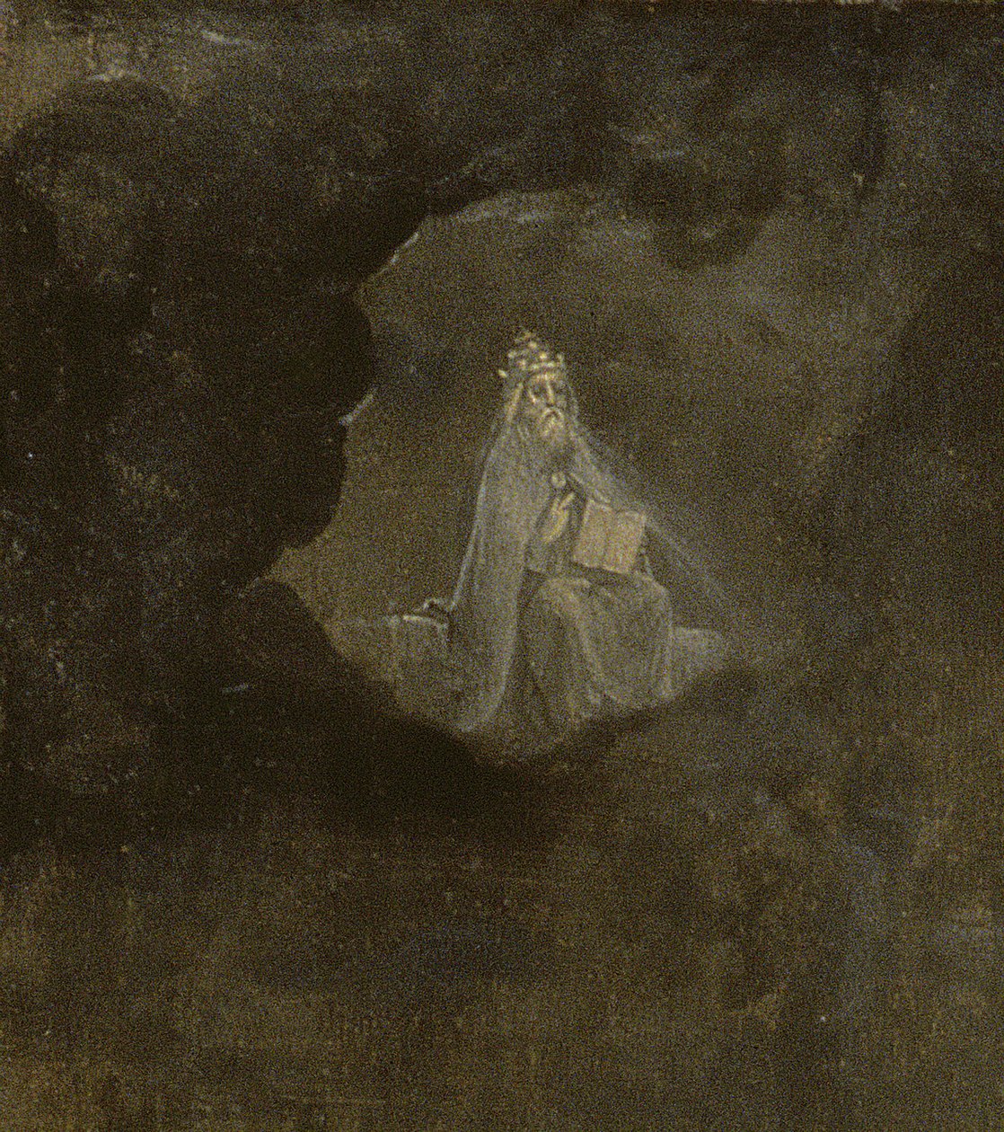 Jumala loi maailman "Maallisten ilojen puutarhasta", 1490-1500 tekijältä Hieronymus Bosch