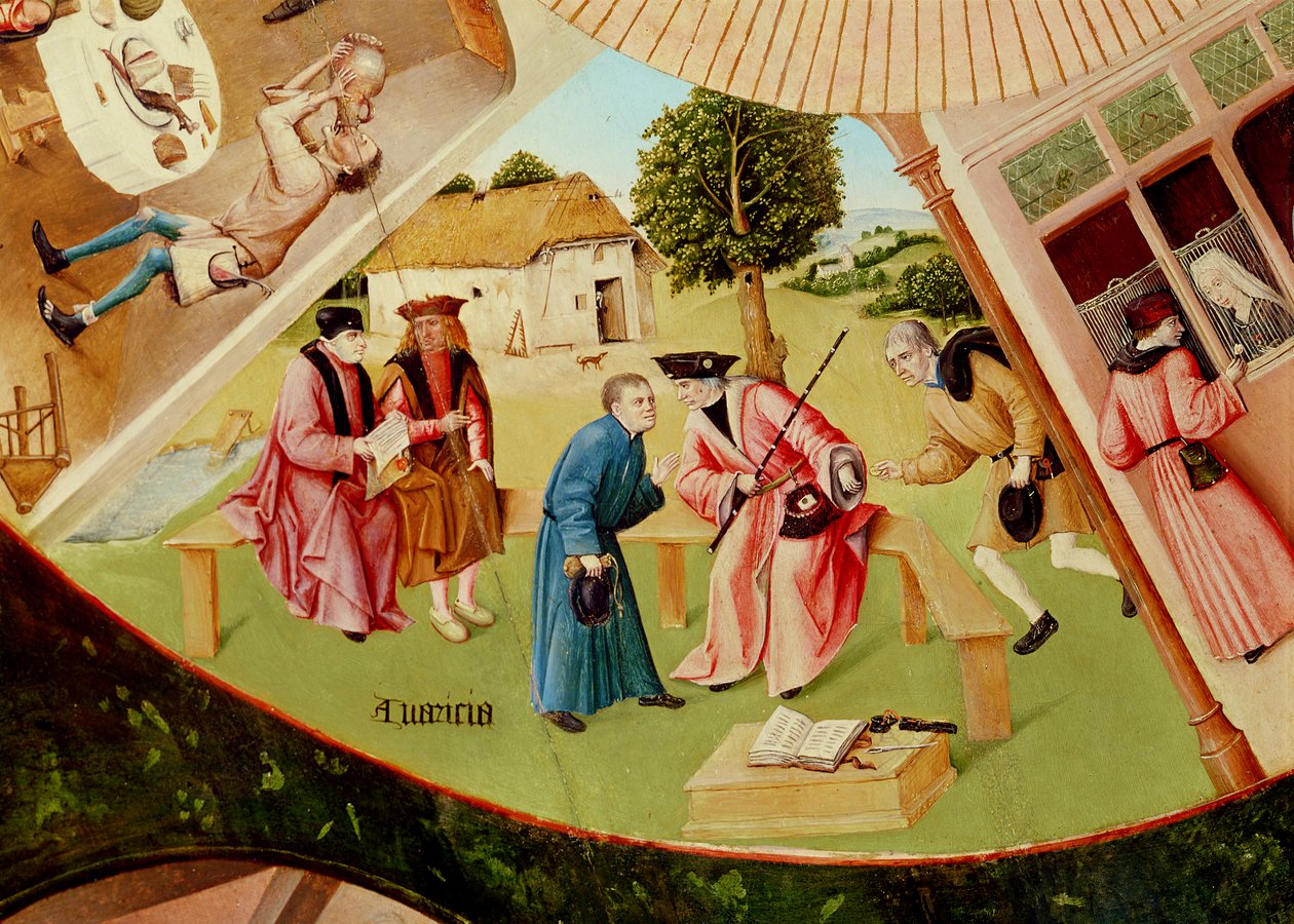 Ahneus, yksityiskohta seitsemän kuolemansynnin ja neljän viimeisen asian taulukosta, n. 1480 (öljy puulle) (katso myös 169586) tekijältä Hieronymus Bosch