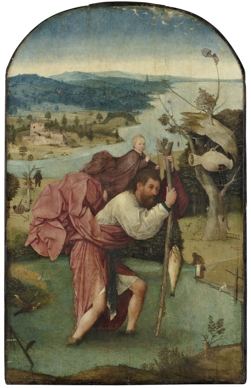 Pyhä Christopher tekijältä Hieronymus Bosch