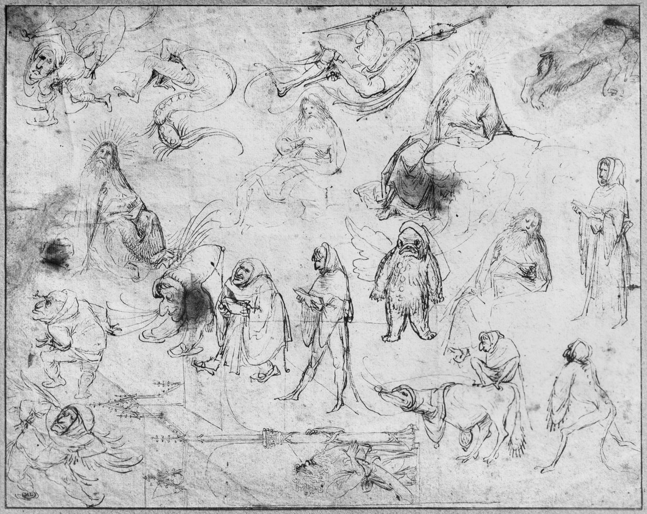 Pyhän Antoniuksen kiusaus (recto) tekijältä Hieronymus Bosch