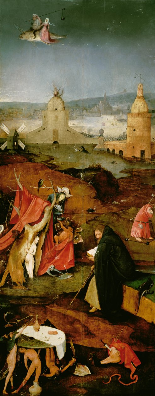 Pyhän Antoniuksen kiusaus (oikea paneeli) (katso myös 821, 44162, 59834, 67838 ja 67839) tekijältä Hieronymus Bosch