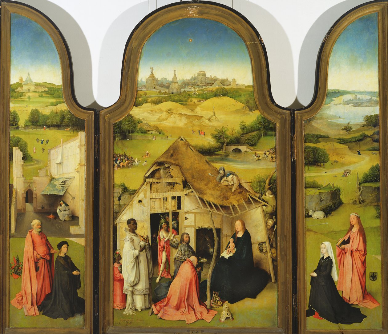 Maagien palvonta, 1510 tekijältä Hieronymus Bosch