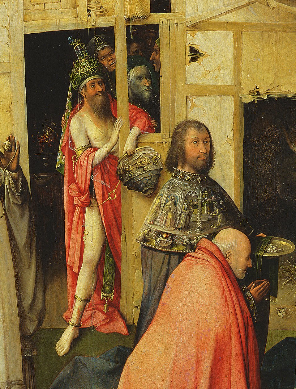 The Adoration of the Magi, yksityiskohta Antikristuksesta, 1510 öljytaulun yksityiskohta numerosta 3427 tekijältä Hieronymus Bosch