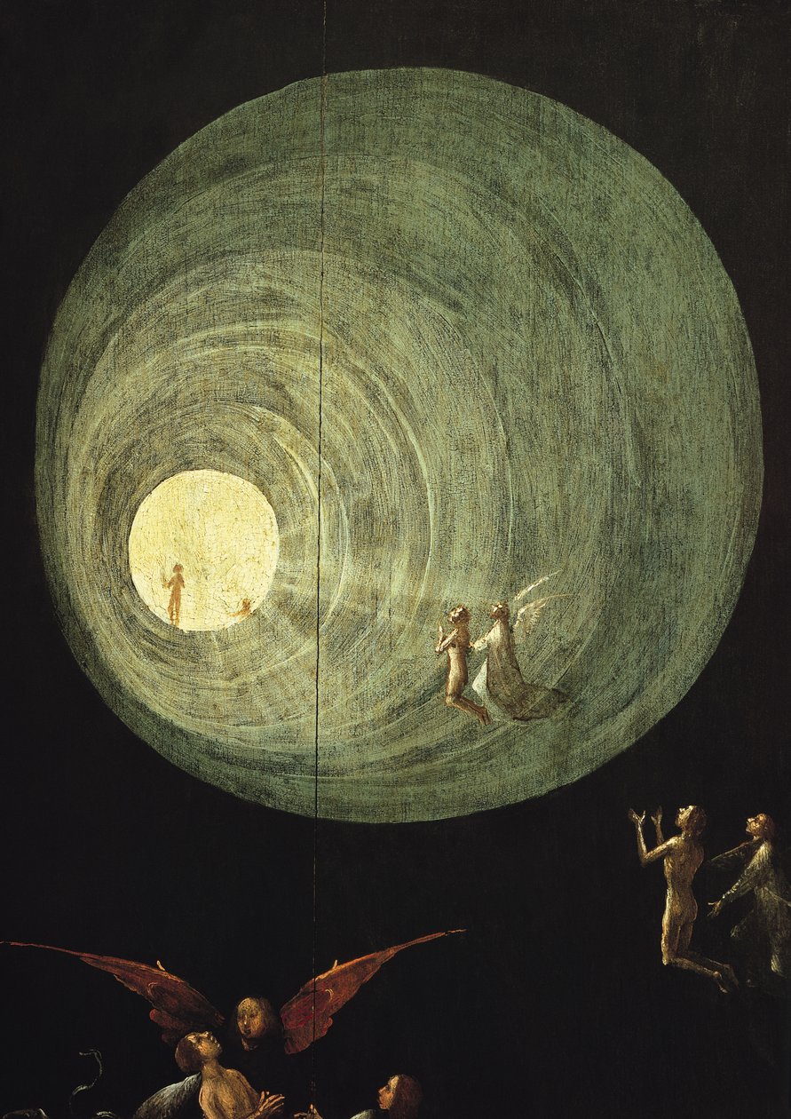 Siunattujen nousu, yksityiskohta alttaritaulun paneelista, jonka uskotaan olevan viimeistä tuomiota tekijältä Hieronymus Bosch
