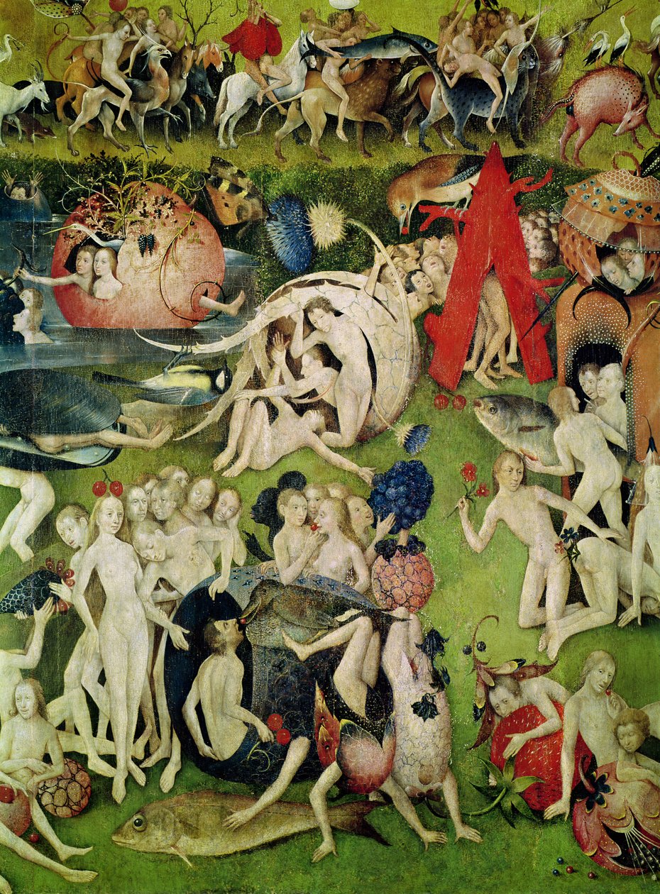 The Garden of Earthly Delights: Allegory of Luxury, yksityiskohta keskuspaneelista, n. 1500 tekijältä Hieronymus Bosch