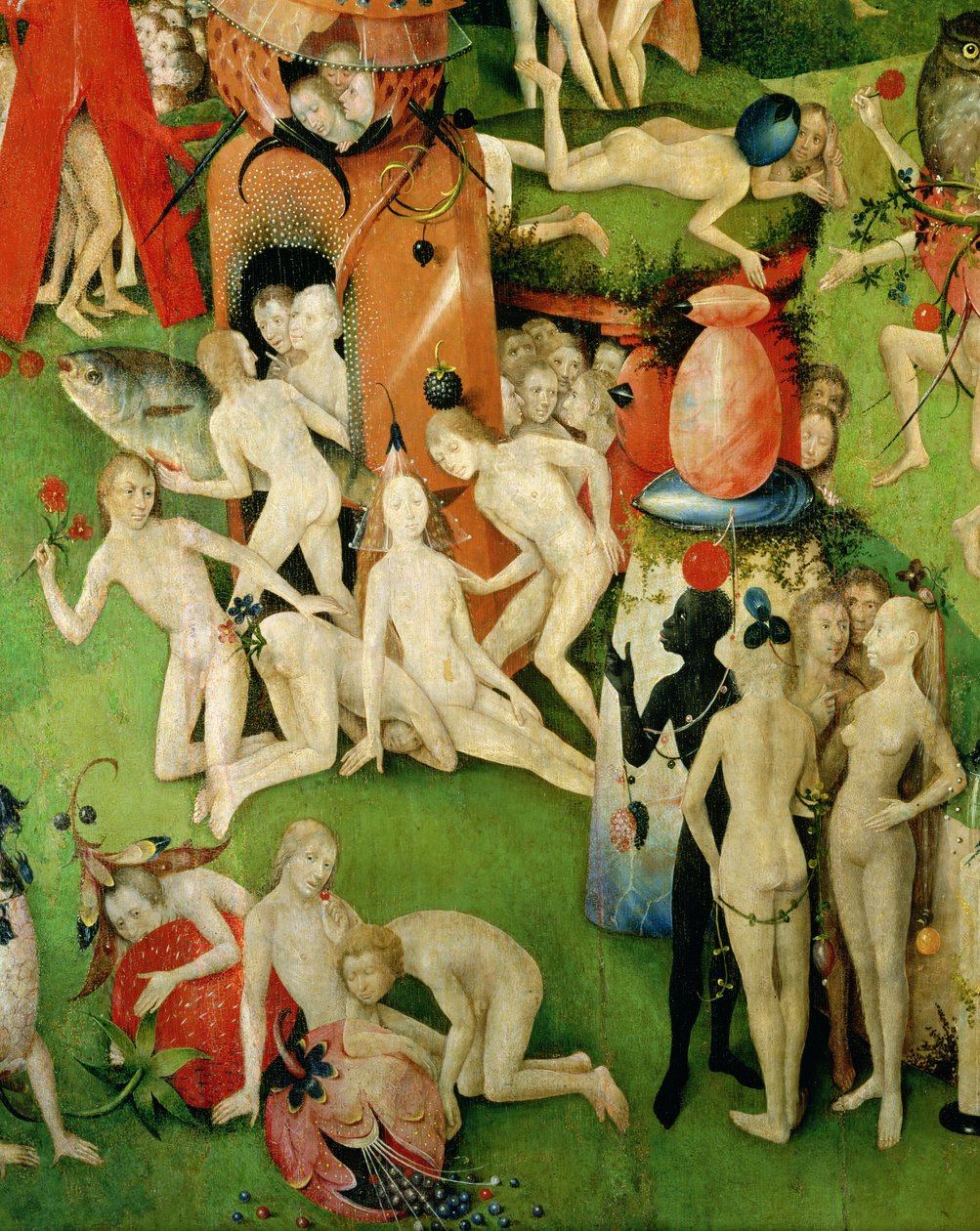 Garden on Earthly Delights: Allegory of Luxury, keskipaneeli triptyykki, n. 1500 (yksityiskohta) tekijältä Hieronymus Bosch
