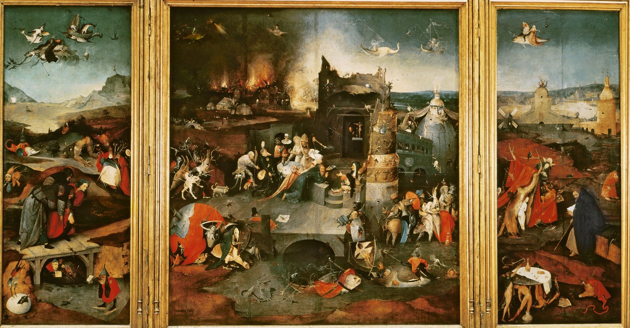 Triptyykki: Pyhän Antoniuksen kiusaus tekijältä Hieronymus Bosch