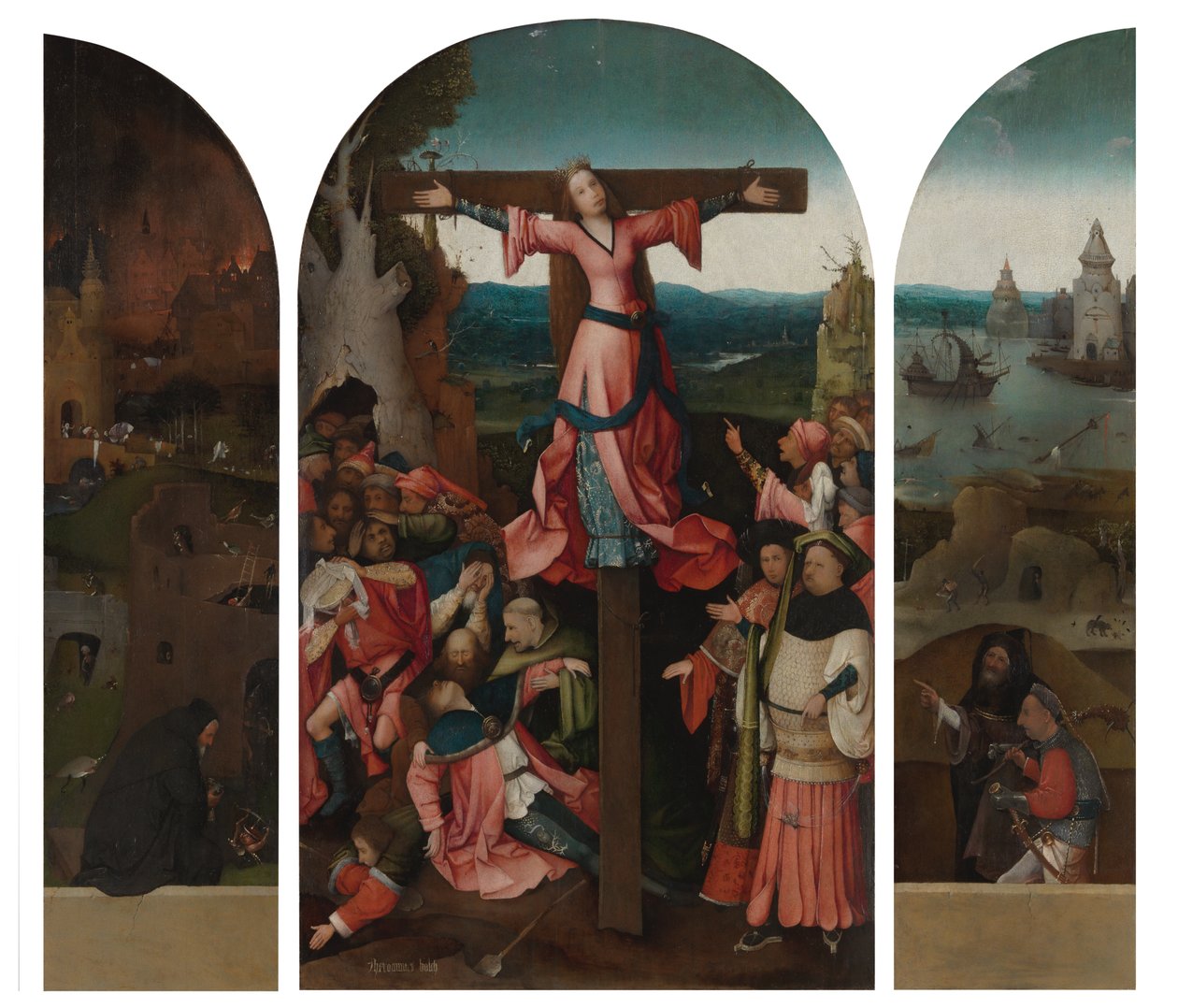 Ristiinnaulitun marttyyrin triptyykki tekijältä Hieronymus Bosch