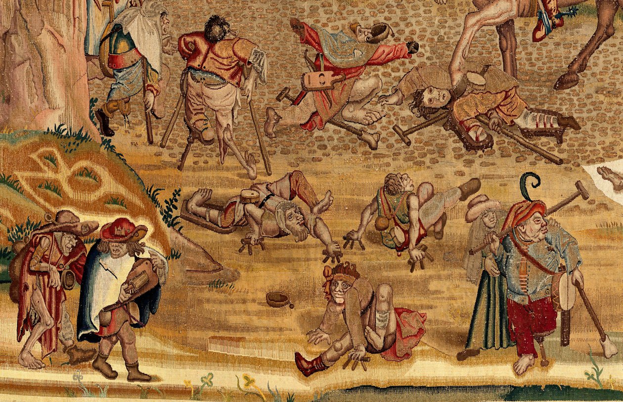 Hieronymus Boschin työn inspiroima kuvakudos, n. 1560 (kulta, hopea, silkki ja villa) tekijältä Hieronymus (after) Bosch
