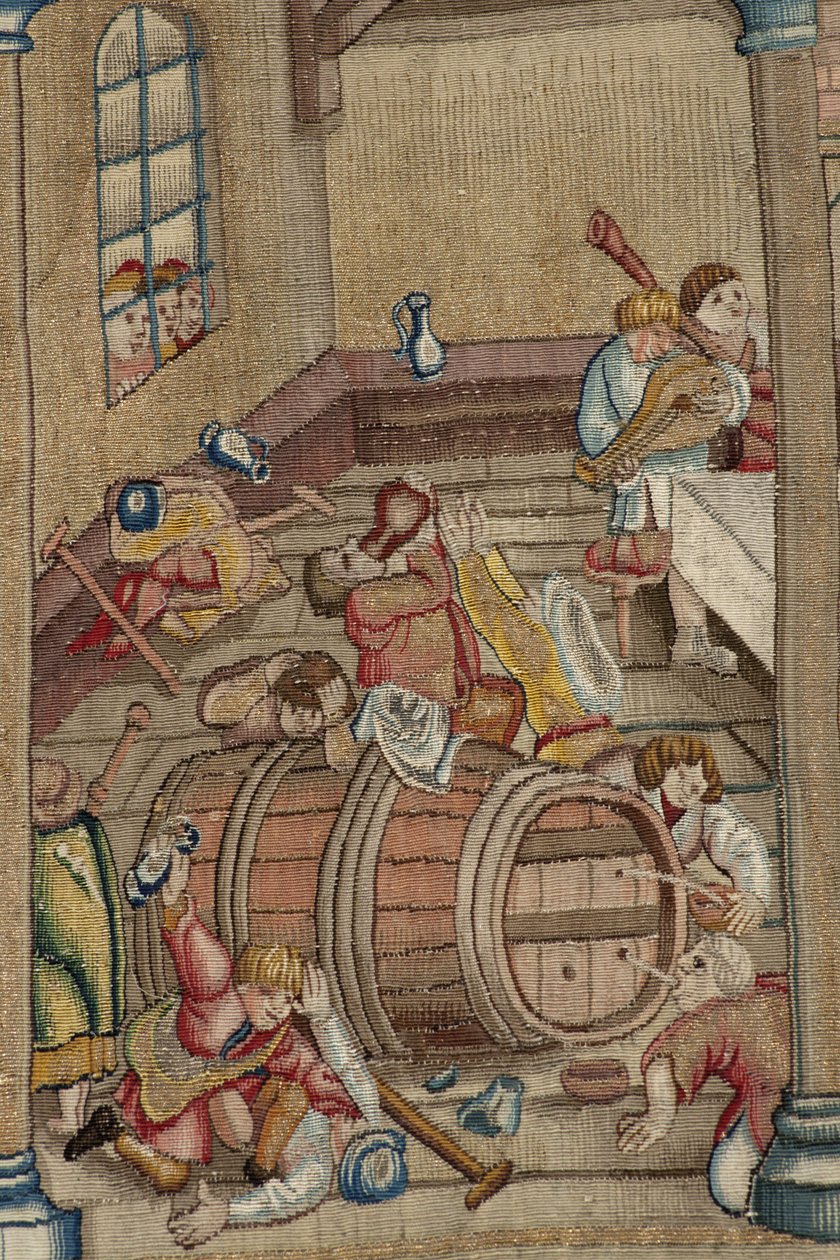 Hieronymus Boschin työn inspiroima kuvakudos, n. 1560 (kulta, hopea, silkki ja villa) tekijältä Hieronymus (after) Bosch