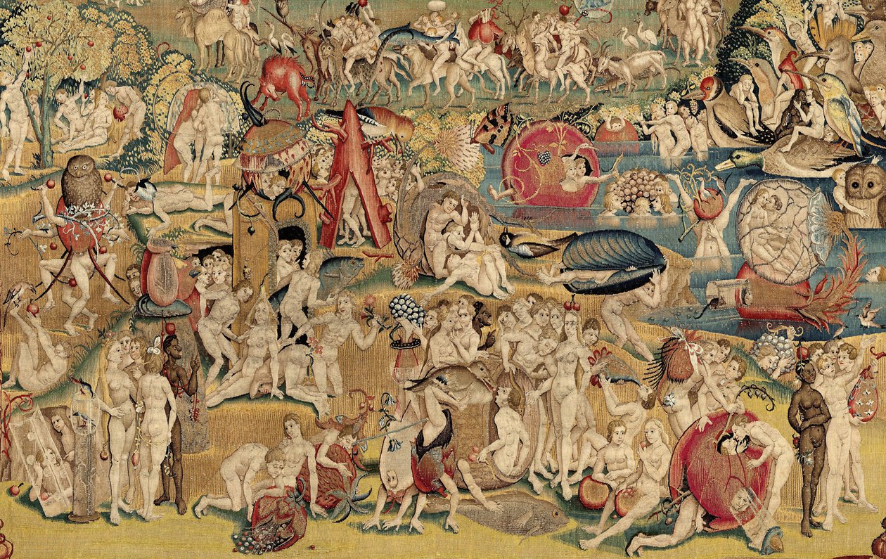 Maallisten ilojen puutarha. noin 1560 (kuvakudos) tekijältä Hieronymus (after) Bosch