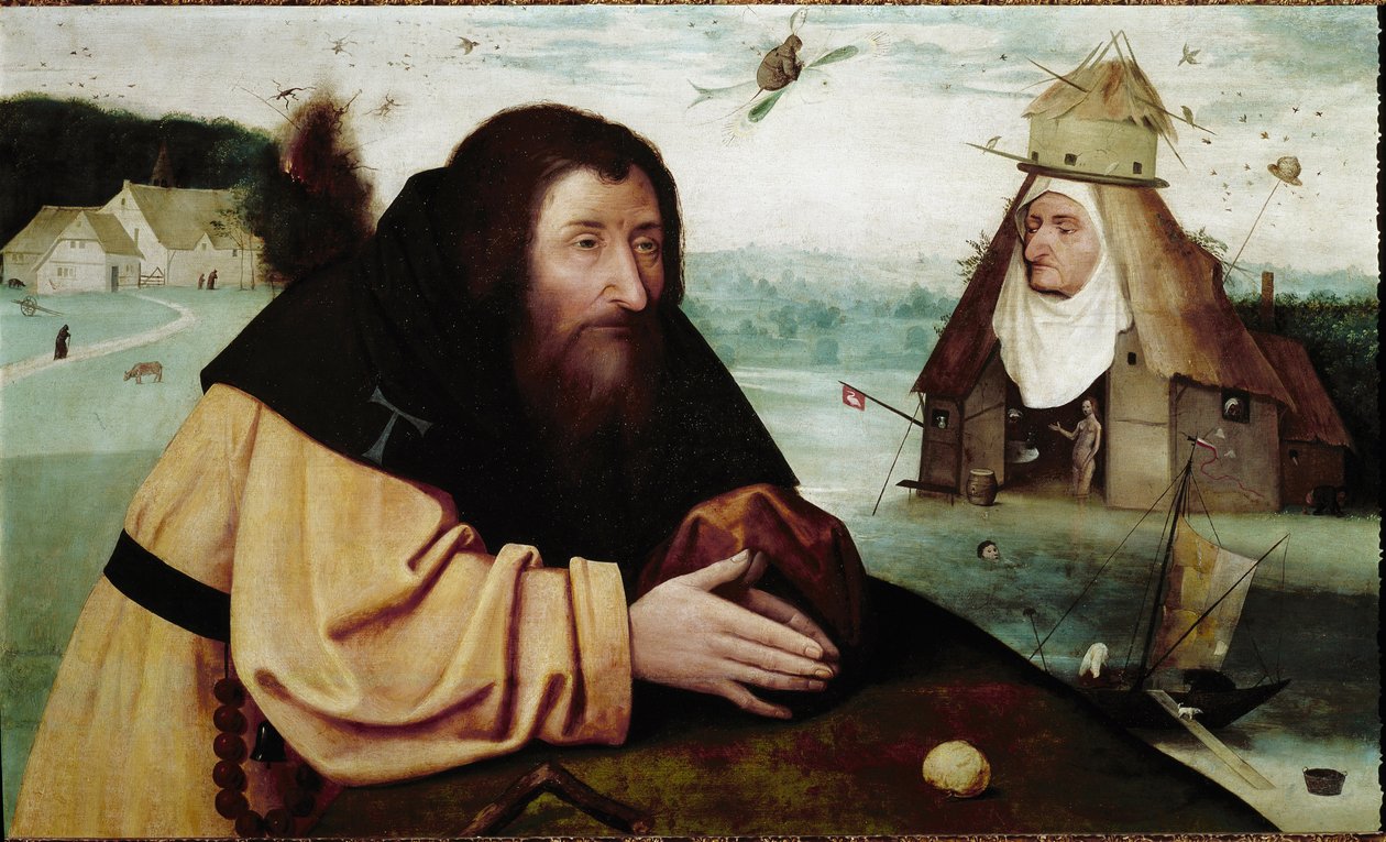 Pyhän Antoniuksen kiusaus (öljy tammilevylle, n. 1501) tekijältä Hieronymus (after) Bosch