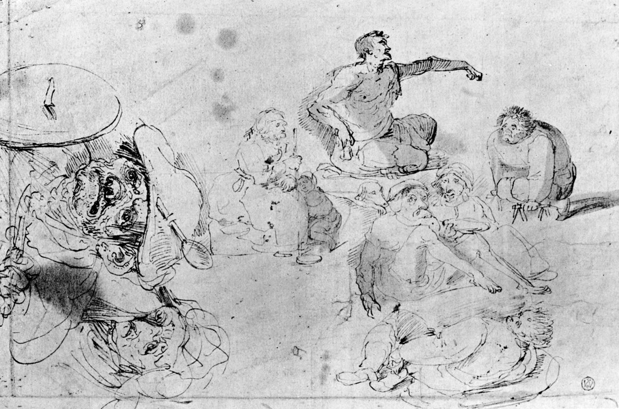 Sivu luonnoksia, Jerome Bosch tekijältä Hieronymus Bosch