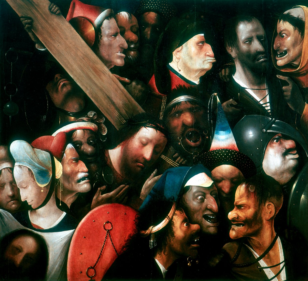 Ristin kantaminen, c1480-1516 tekijältä Hieronymus Bosch