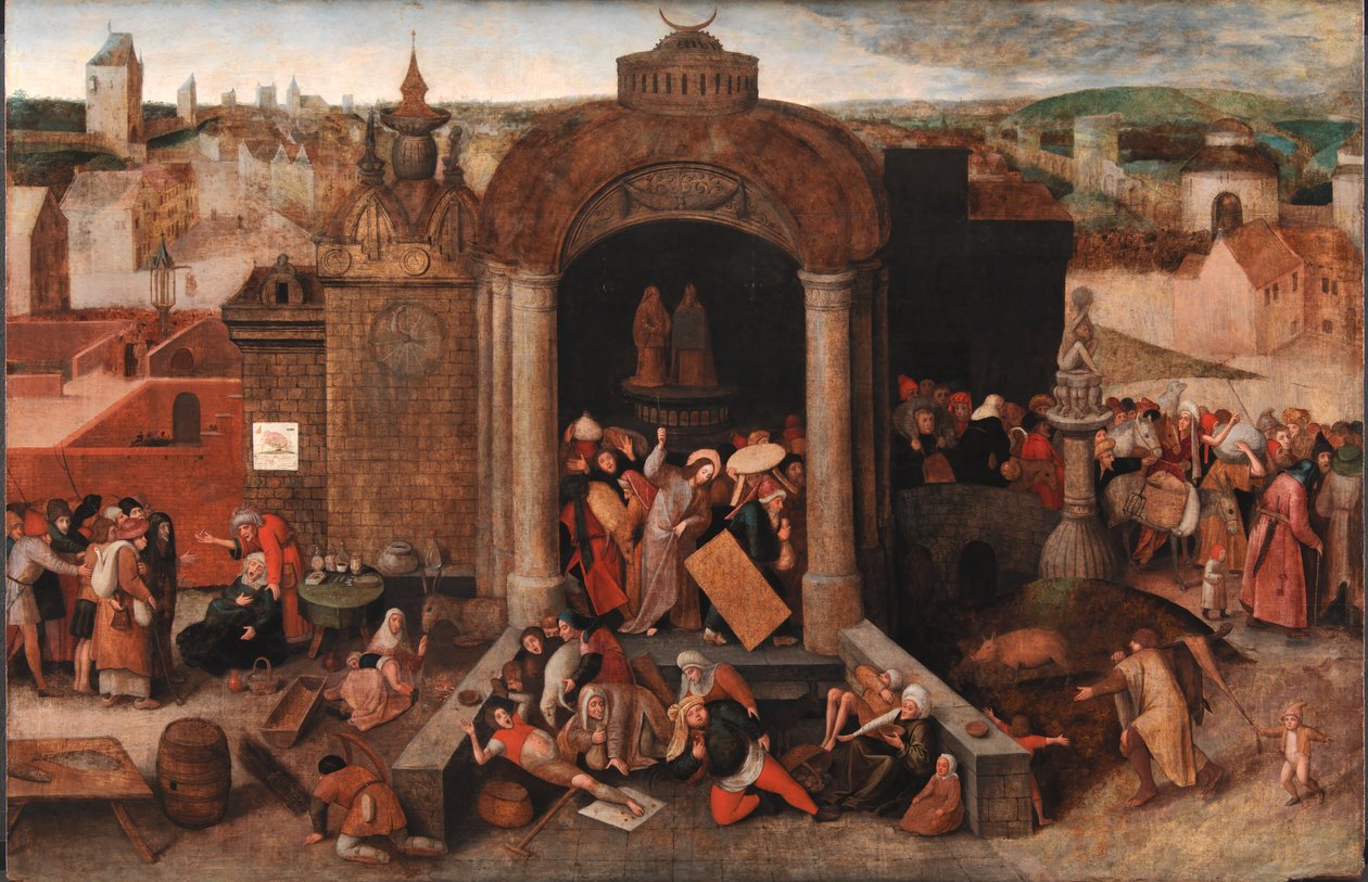 Kristus ajoi kauppiaat temppelistä tekijältä Hieronymus Bosch