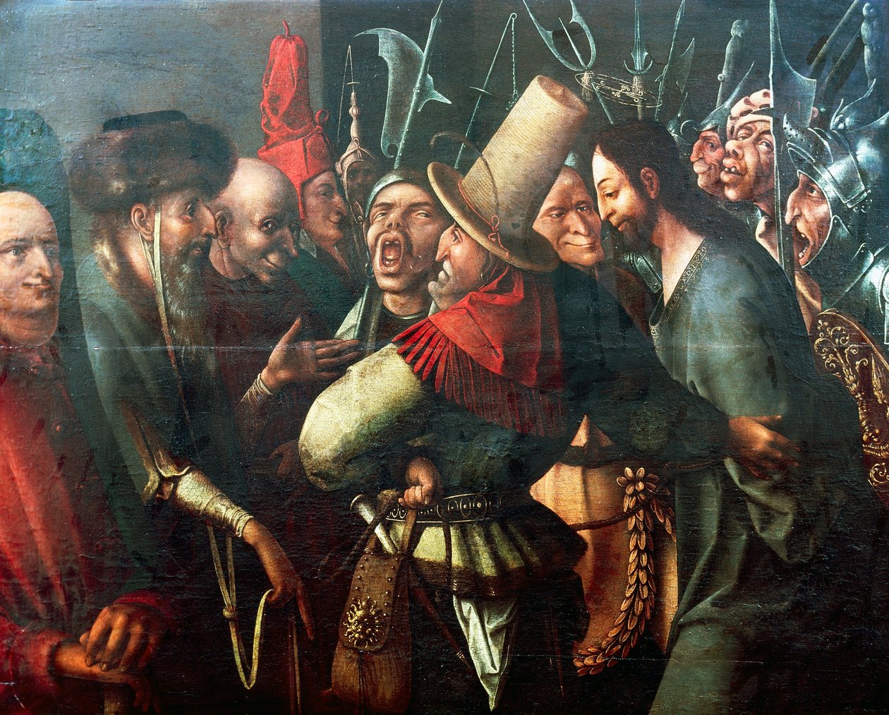 Kristus toi Pilatuksen eteen, Hieronymus Bosch (noin 1450-1516), öljy paneelille, 61x77 cm. Alankomaat tekijältä Hieronymus Bosch
