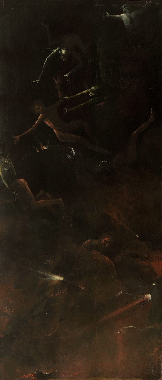 Neljä tulevaisuuden näkyä, noin 1490-1510. tekijältä Hieronymus Bosch