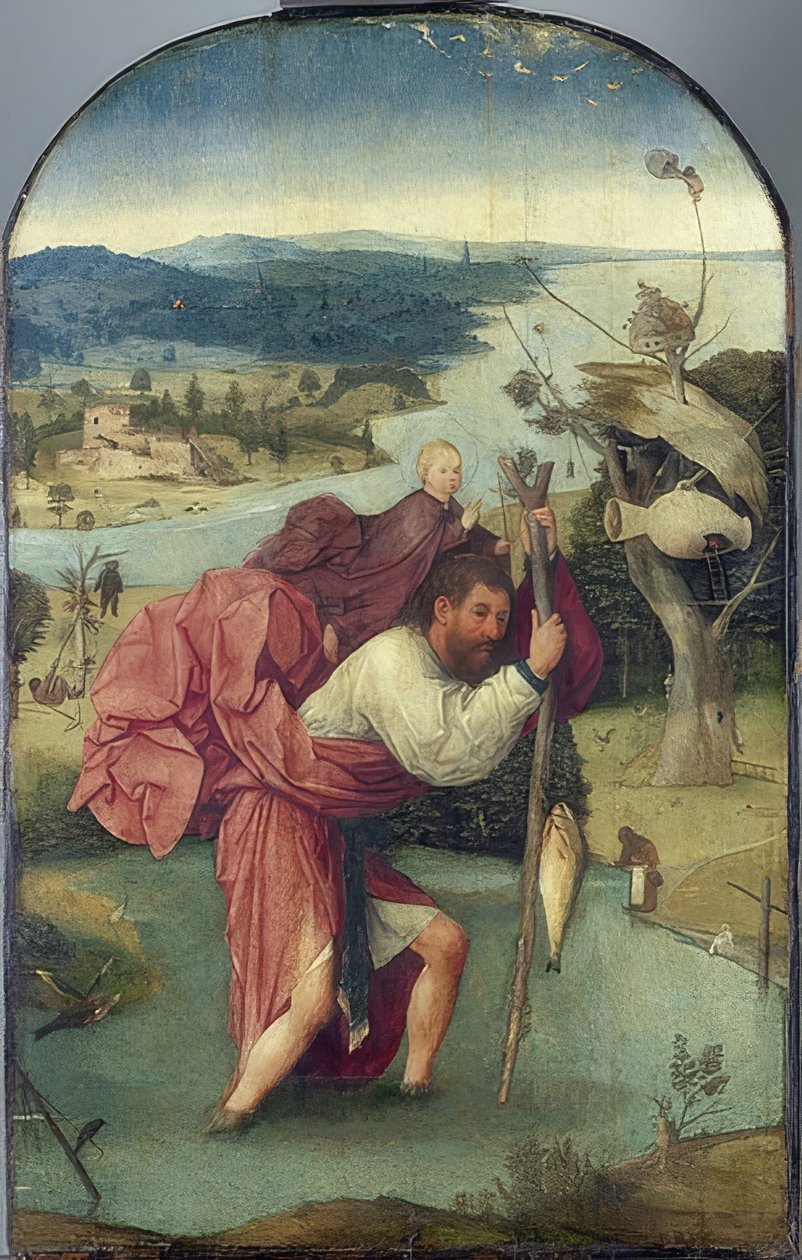 Pyhä Christopher tekijältä Hieronymus Bosch