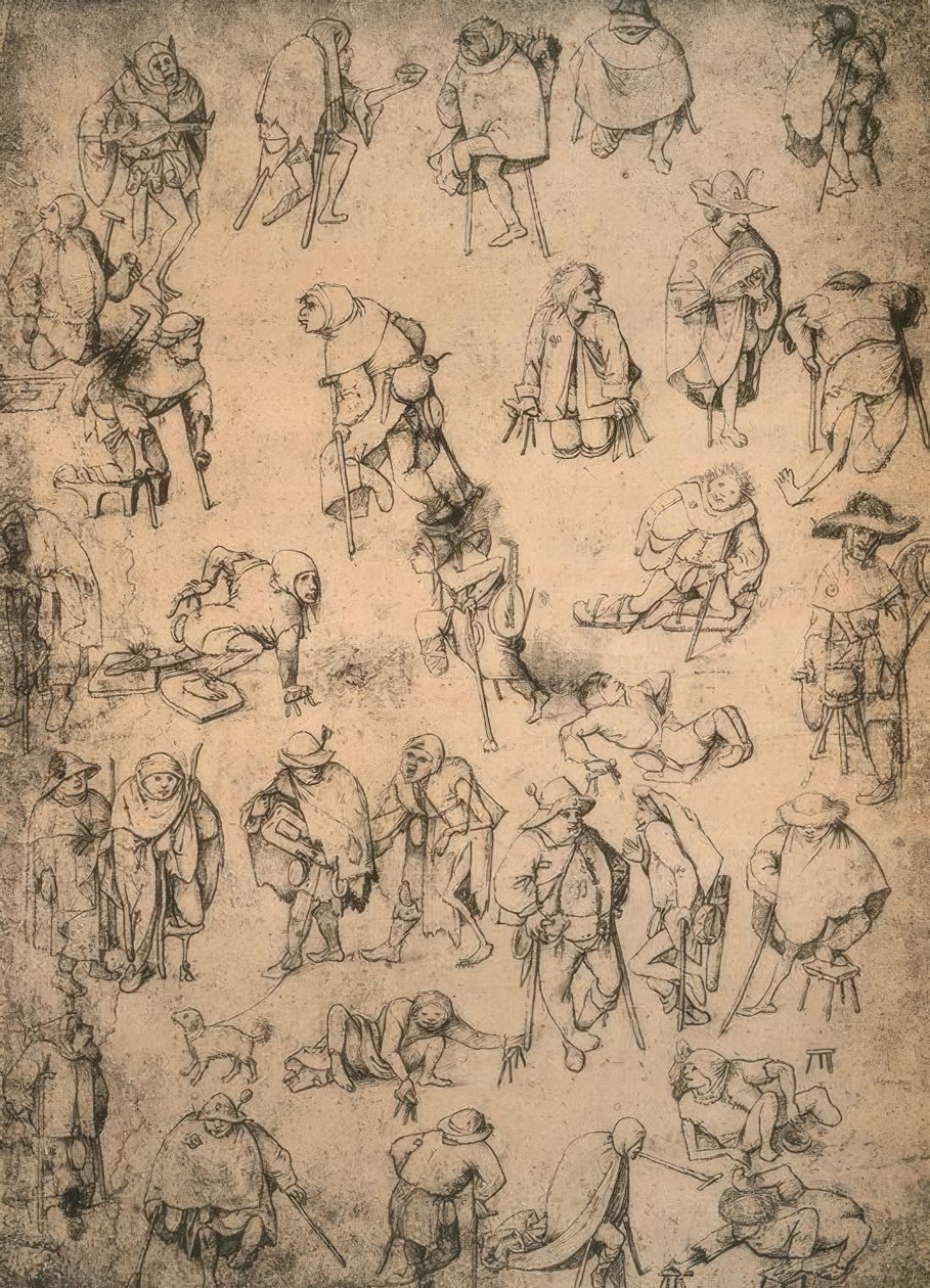 Krüppel, Bettler und Bettelmusikanten tekijältä Hieronymus Bosch