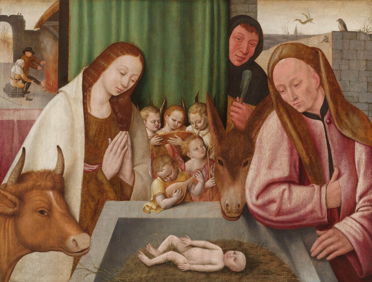 Syntymä, noin 1550-1600 tekijältä Hieronymus Bosch