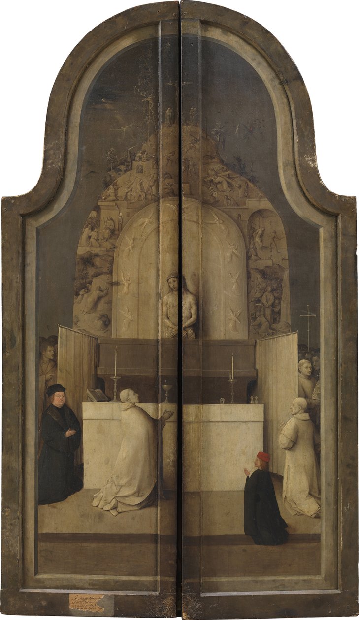 Kuninkaiden palvonta. Triptyykki, käänteinen tekijältä Hieronymus Bosch