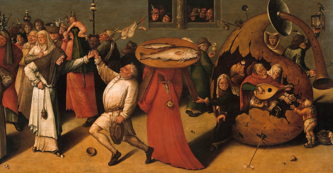 Karnevaalin ja paaston yksityiskohtien välinen taistelu. tekijältä Hieronymus, Bosch