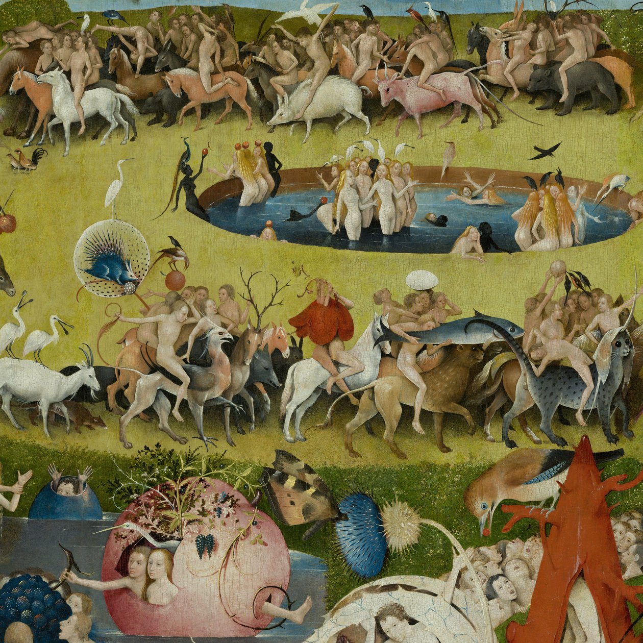 Maallisten ilojen puutarha, 1490-1500 tekijältä Hieronymus Bosch