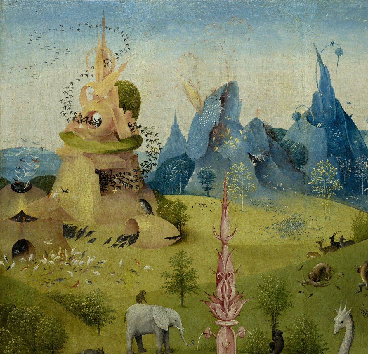 Maallisten ilojen puutarha, 1490-1500 tekijältä Hieronymus Bosch
