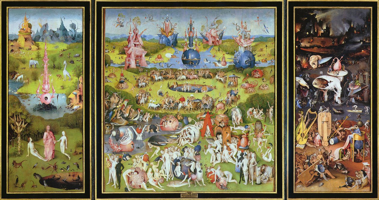 Maallisten ilojen puutarha, 1500-luku. tekijältä Hieronymus Bosch