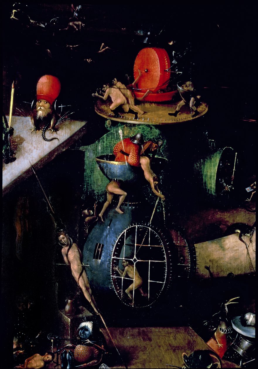 Viimeinen tuomio (alttaritaulu): Urnan yksityiskohta tekijältä Hieronymus Bosch