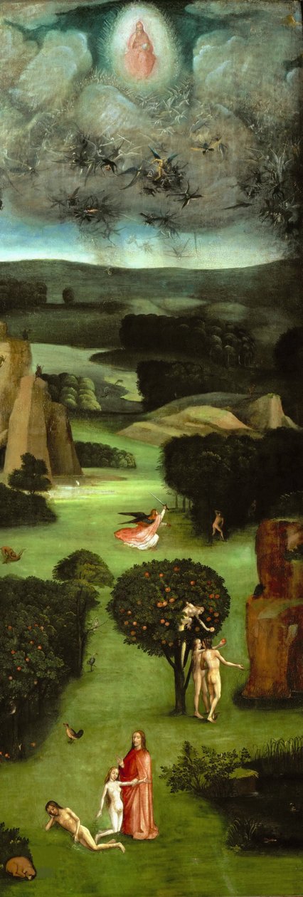 Viimeisen tuomion triptyykki, vasen paneeli, noin 1485. tekijältä Hieronymus Bosch