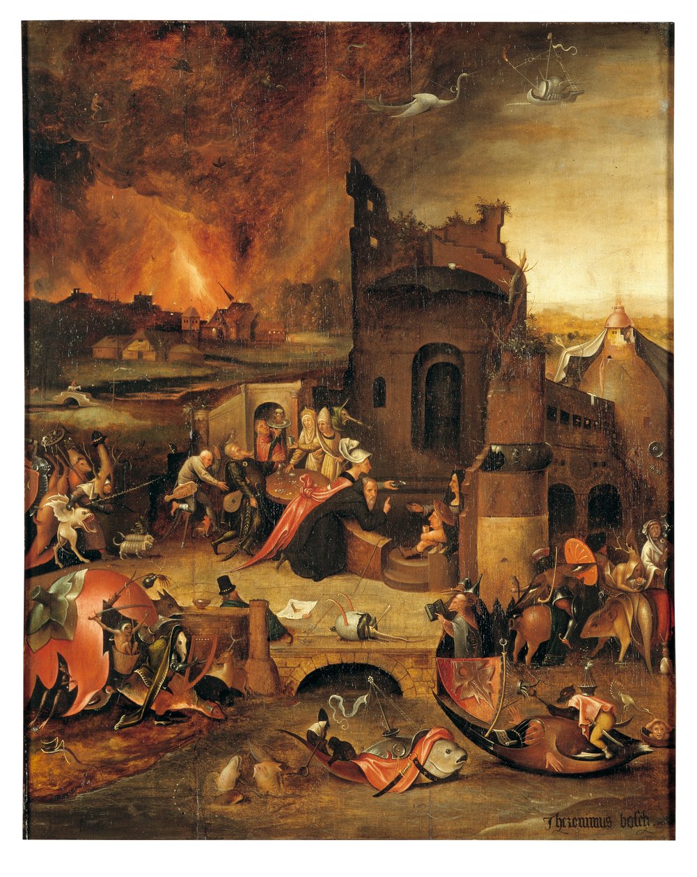 Egyptin Antony Abbotin kiusaus (öljy paneelissa) tekijältä Hieronymus Bosch