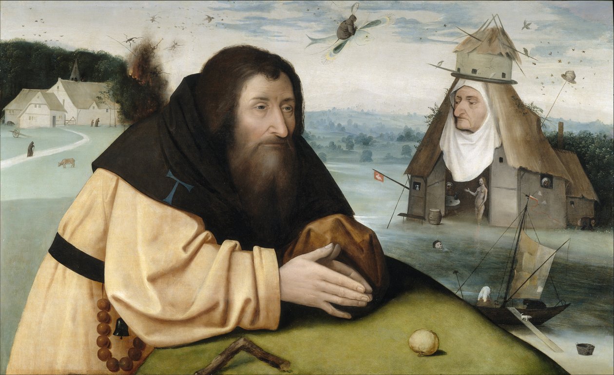 Pyhän Antoniuksen kiusaus, vuosien 1500 ja 1510 välillä tekijältä Hieronymus Bosch