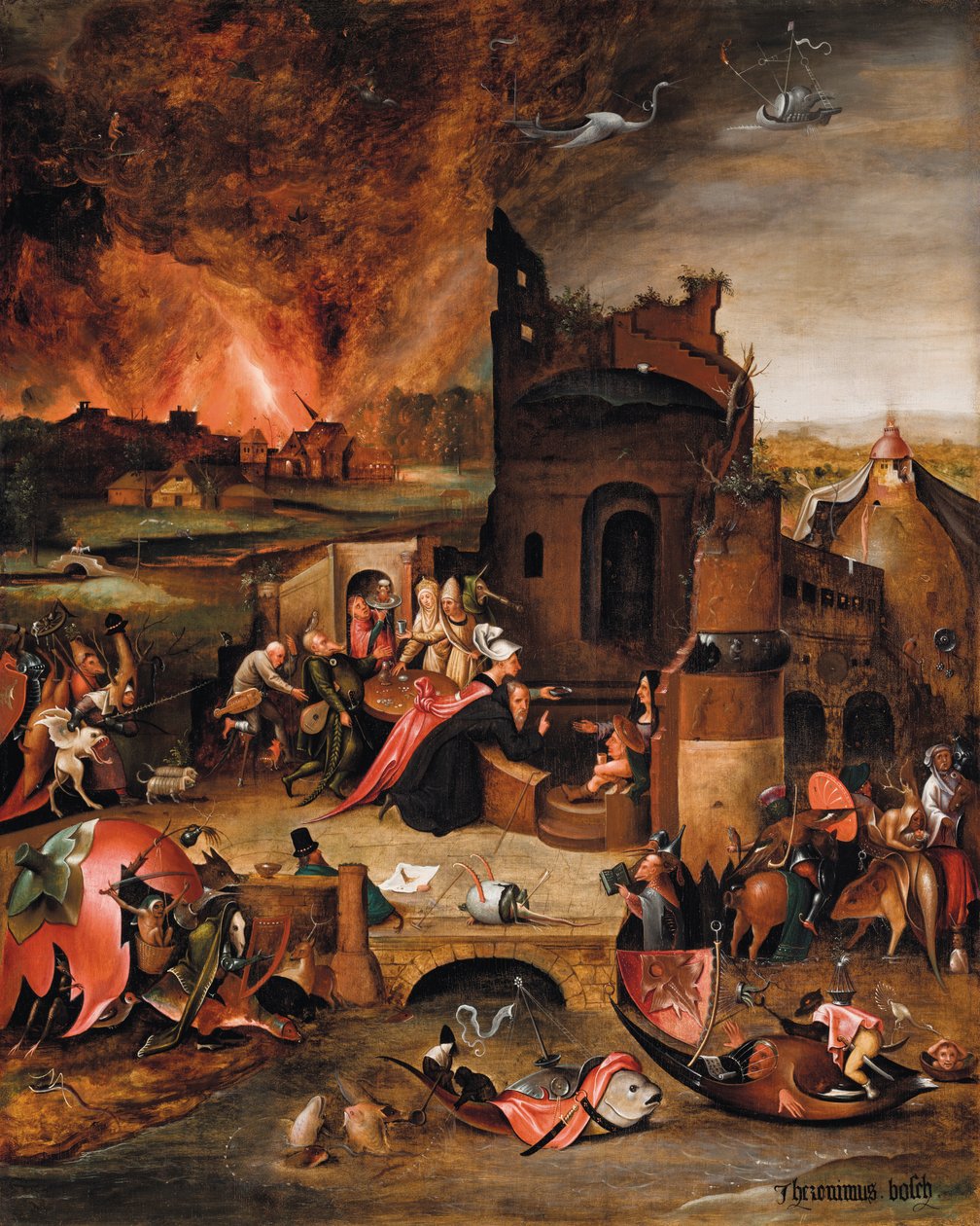 Pyhän Antonius Suuren kiusaaminen (öljy puulle) tekijältä Hieronymus Bosch