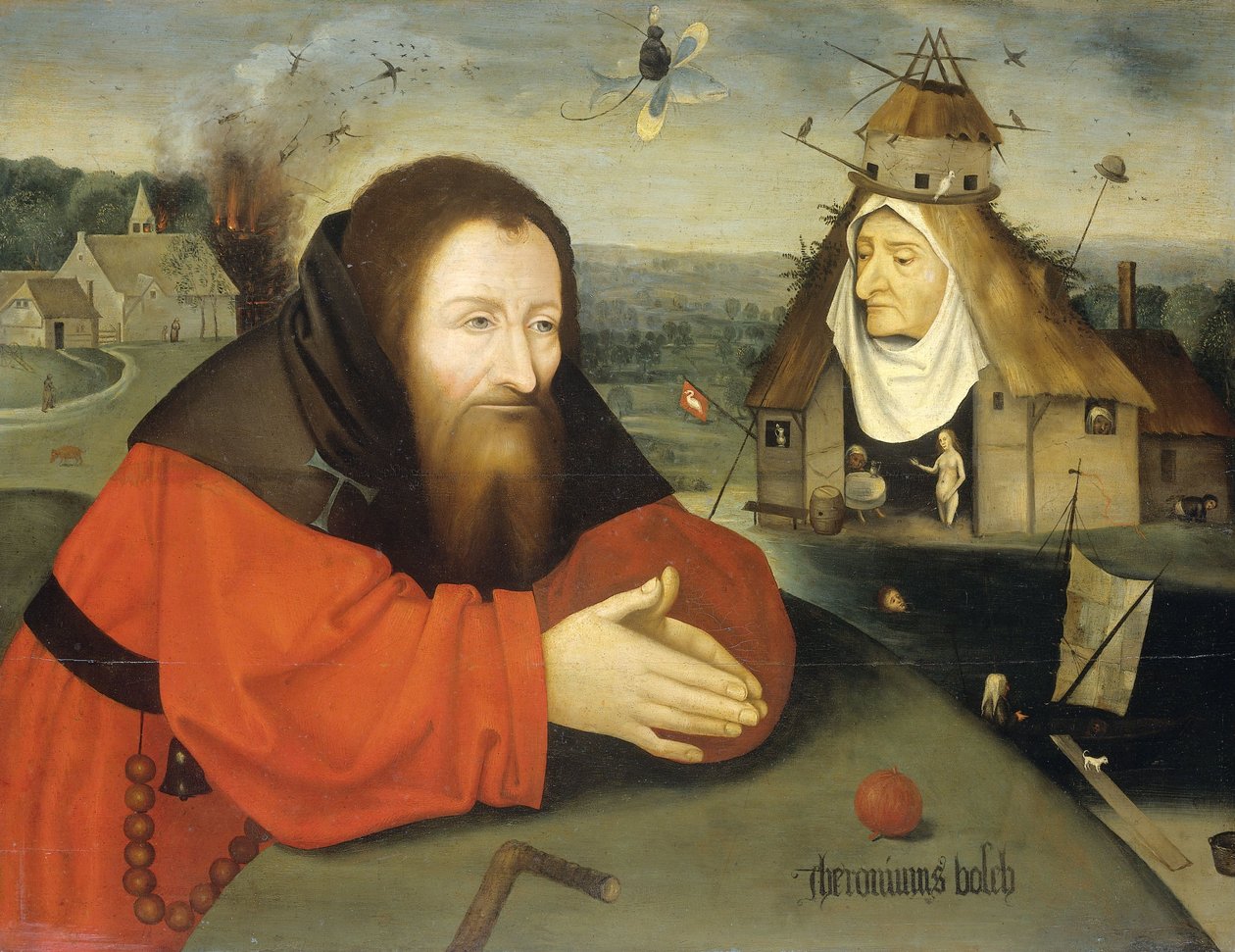 Pyhän Antoniuksen kiusaus, n. 1550-1600 tekijältä Hieronymus Bosch