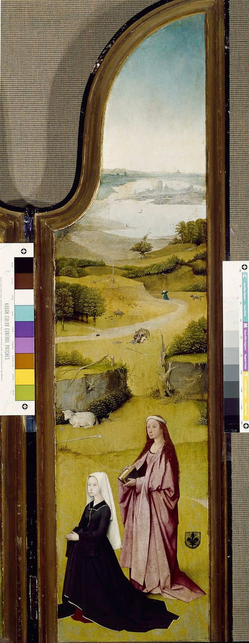 Loppiaisen triptyykki, jossa on Pyhä Agnes Roomalainen ja luovuttaja (öljy paneelissa tekijältä Hieronymus Bosch