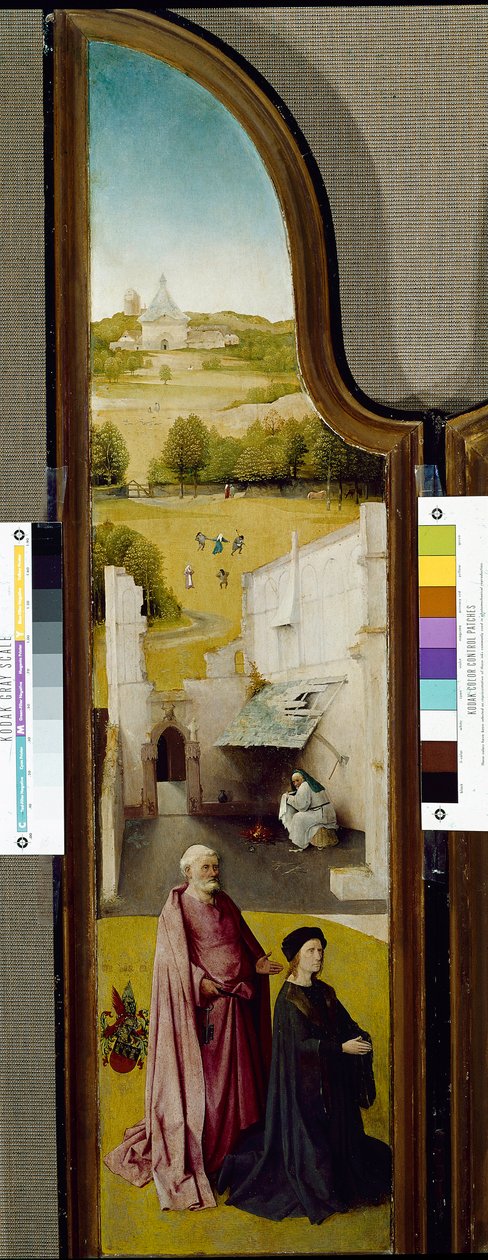 Loppiaisen triptyykki Pyhän Pietarin ja lahjoittajan kanssa (öljy paneelissa tekijältä Hieronymus Bosch
