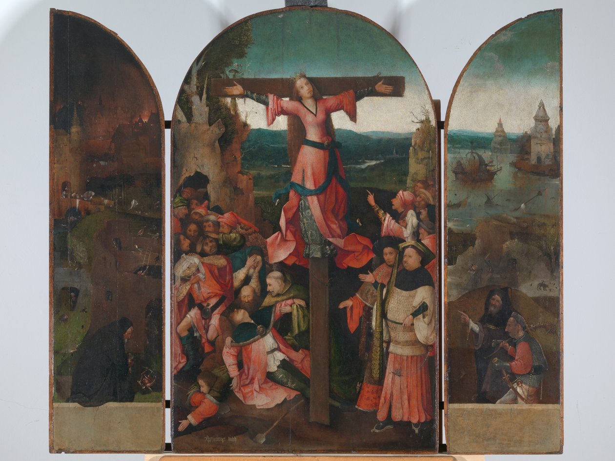 Ristiinnaulitun marttyyrin triptyykki (Pyhän Julian triptyykki), tekijä Joren Anthoniszoon Van Aeken, joka tunnetaan nimellä Hieronymus Bosch. tekijältä Hieronymus Bosch