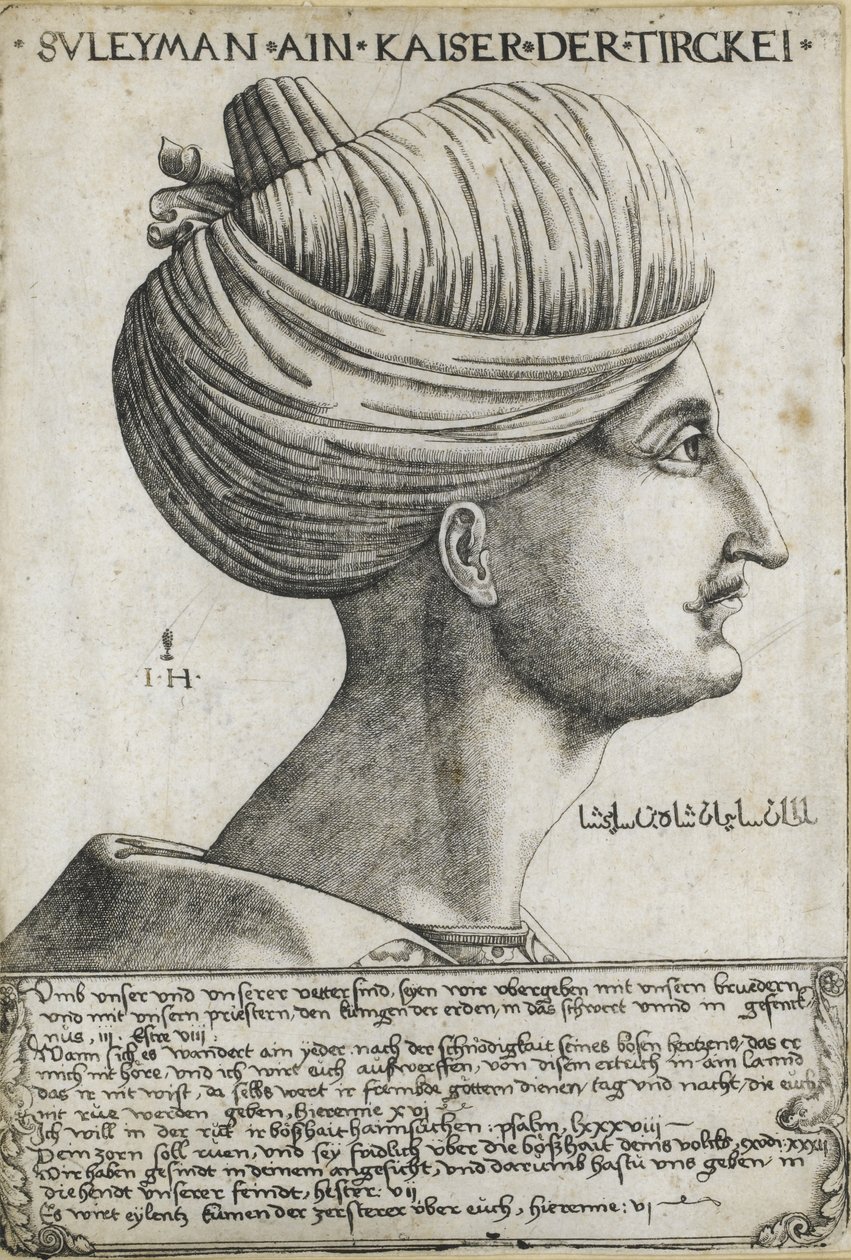 Sulttaani Suleiman I Suuri, noin 1530 tekijältä Hieronymus Hopfer